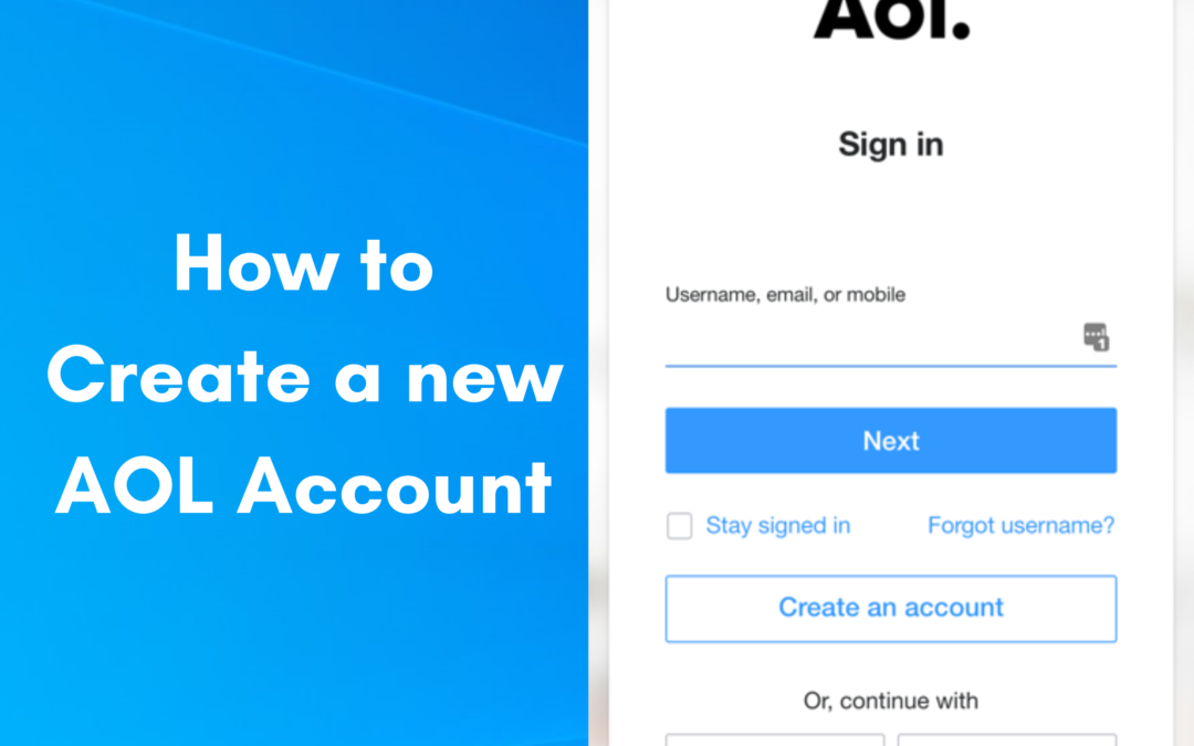 AOL Mail Signup for a new account? 